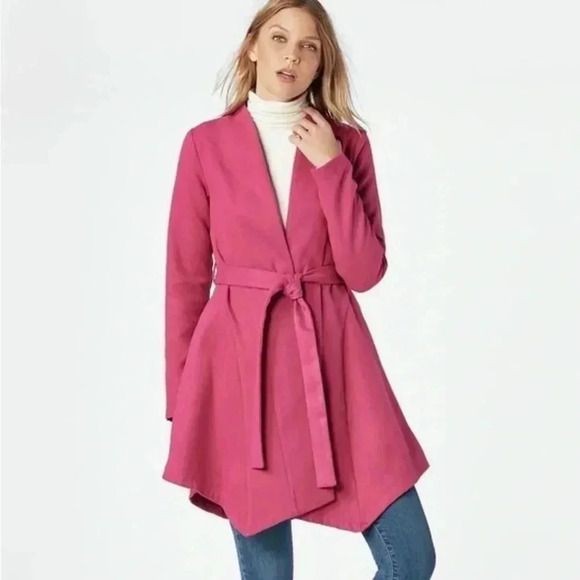 JustFab Jackets & Blazers - JF Asymmetrical Tie Coat